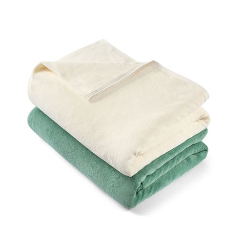 Connoisseur Micro Velour Blanket, King 108x90, 5.5 lbs. Sage